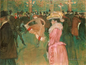 post impressionist Painting - Dance at the Moulin Rouge post impressionist Henri de Toulouse Lautrec